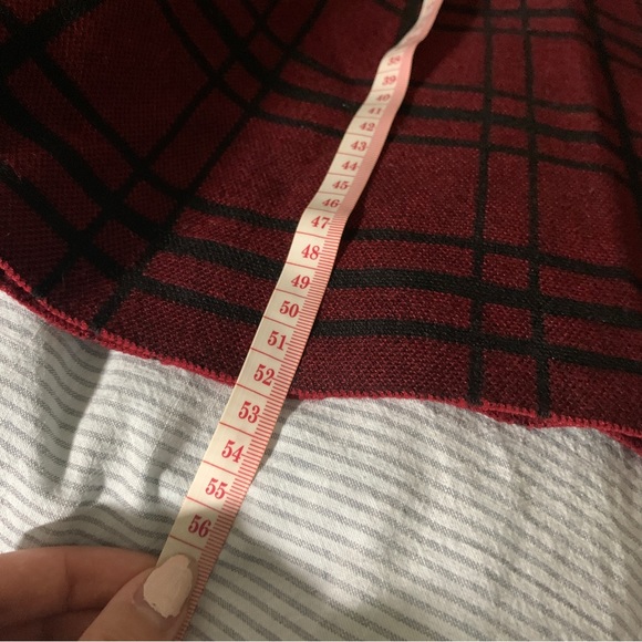 MAX STUDIO Burgundy Red Plaid Knit Skirt - Picture 5 of 6